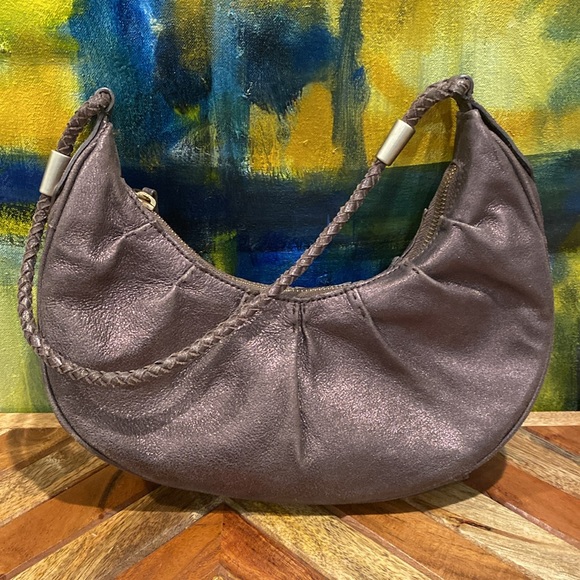 Charles David metallic leather hobo bag with braided strap - Picture 6 of 8